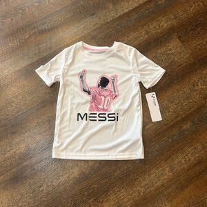 Kids White Messi Graphic T-Shirt